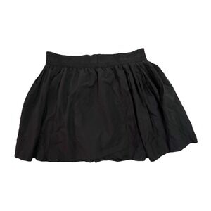 LA + IMAGE Pleated Black Short Skirt XL Elastic Waist Polyester Spandex